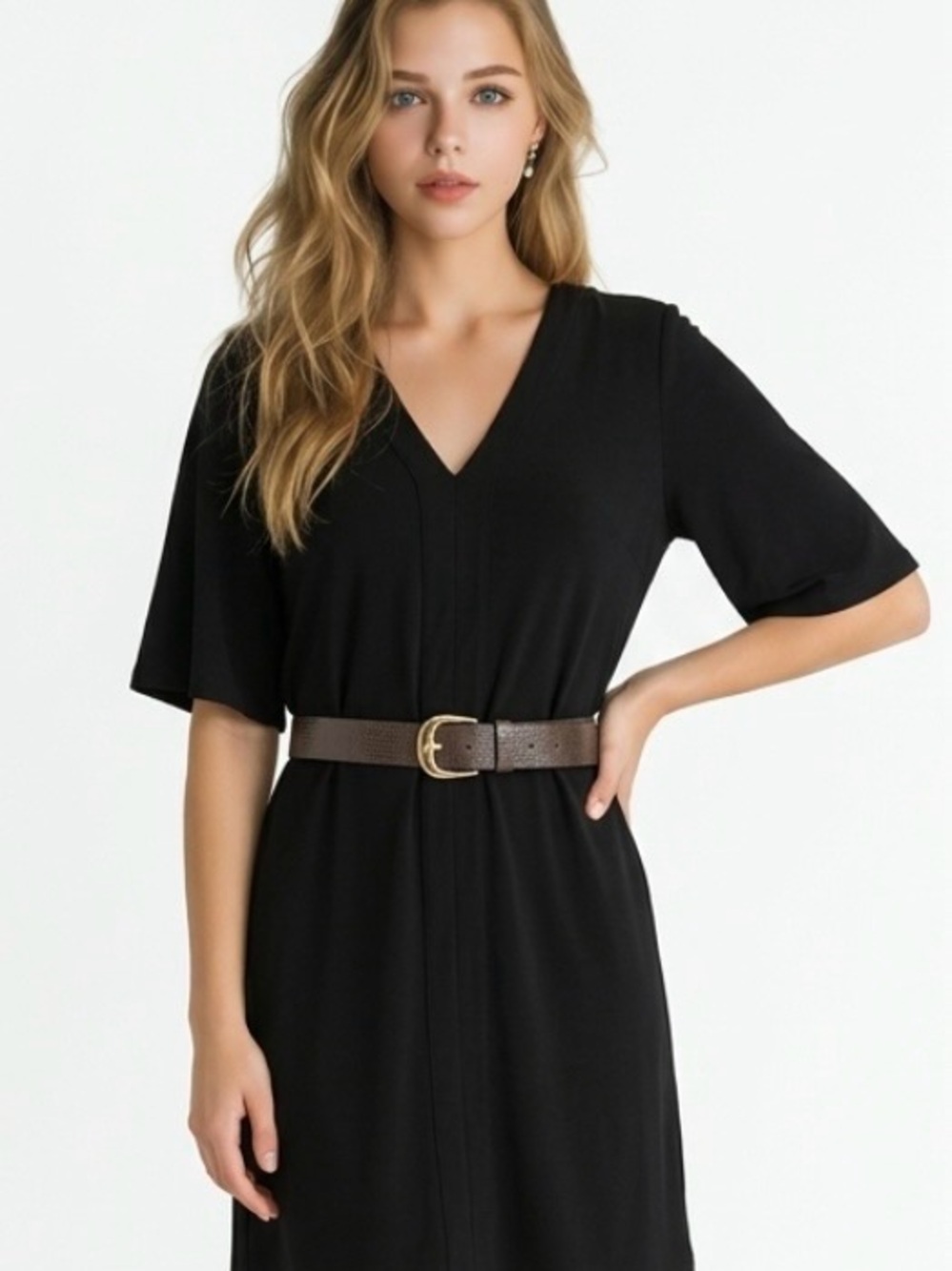 White House Black Market Black black Midi Dress